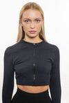 NAYA ZIP CROP BLACK