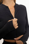 NAYA ZIP CROP BLACK